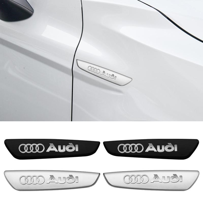 2/4 Stück 3D Metall Auto Kotflügel Seite Emblem Abzeichen Aufkleber Kofferraum Aufkleber Zubehör für Audi A3 A4 A5 A6 A7 A8 S4 S5 S6 S7 S8 RS3 Q3 Q5