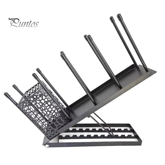 Kopphållare för kaffekoppar, organizer med lock och suporhållare, 4 fack, kaffekoppsdispenser, justerbar kaffebarsorganizer