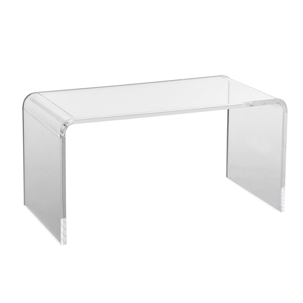 VEVOR Acrylic Coffee Table, C-Shaped Clear Acrylic End Table, 16.3 Inch High Transparent Acrylic Side Table, for Coffee, Drink, Food