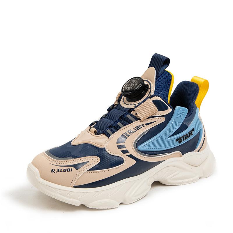 

Новые кожаные спортивные кроссовки для учеников начальной и средней школы, вращающаяся пряжка, для красивых мальчиков, универсальные баскетбольные кроссовки для весны и осени 30 yards inner length about 18.4CM