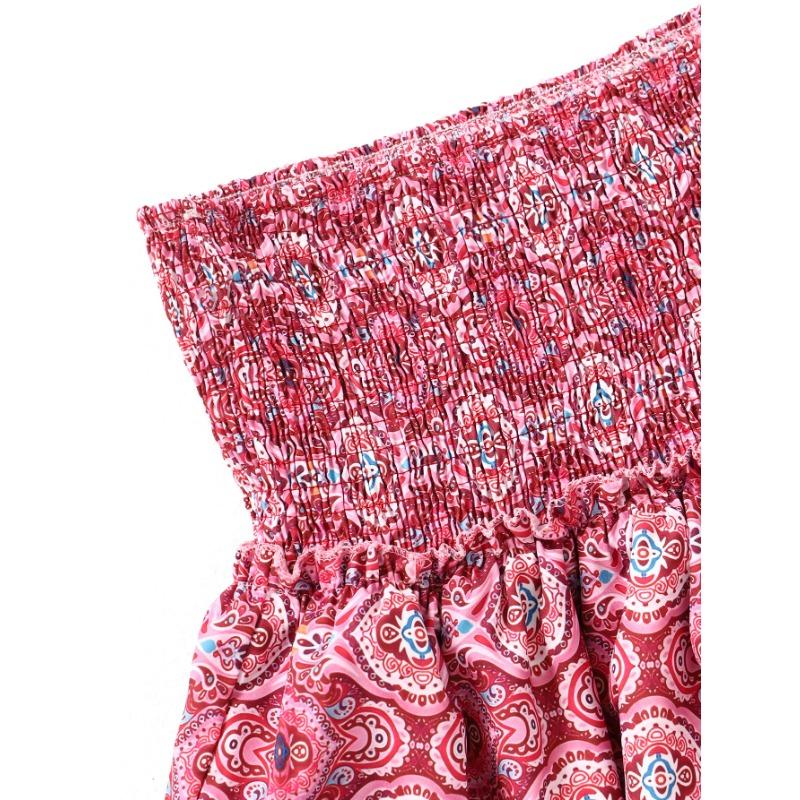 Φλοράλ Πλισέ Κοντή Φούστα Για Γυναίκες Vintage Γυναικεία Ψηλόμεση Μίνι Φούστα με Βολάν Γυναικείο Φόρεμα Διακοπών Μποέμ