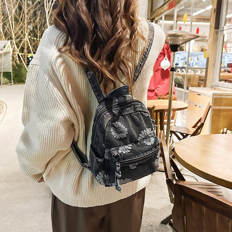 Vintage Japanese-style Denim Small Backpack, Lightweight for shopping2026New Stylish and Versatile Travel Backpack