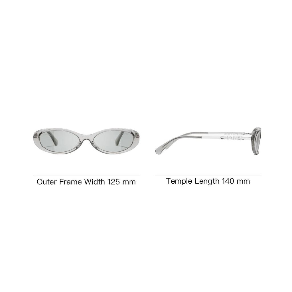 Chanel Logo Design Acetate Oval Sunglasses Unisex sunglasses Light-Gray A71781-X06081-S8763