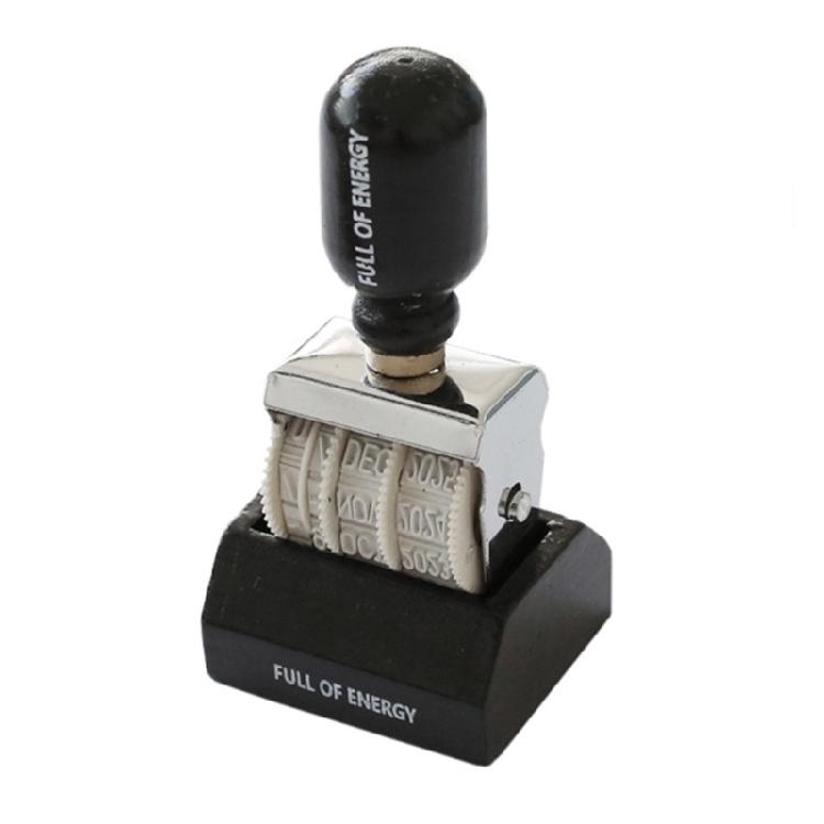 

Регульований гумовий датер Бізнес-штамп Офісний штампувальний інструмент для ділових документів Скрапбукінгу Пакування чорний