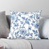 Blue Chinoiserie Floral Square Pillowcase Polyester Linen Velvet Creative Decor Pillow Case Sofa Seater Cushion Cover Wholesale