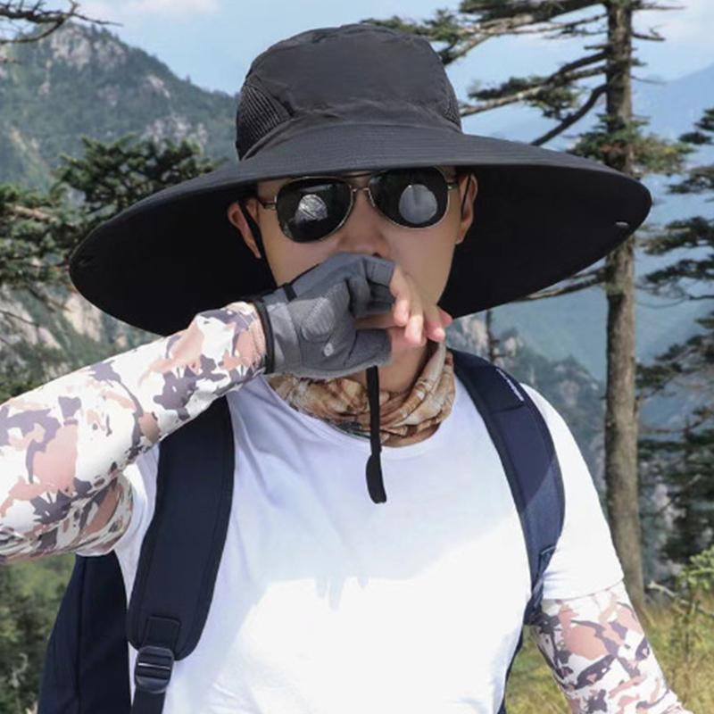 Summer Sun Hats Uv Protection Outdoor Hunting Fishing Cap For Men Women Hiking Camping Visor Bucket Hat Removable Fisherman Hat