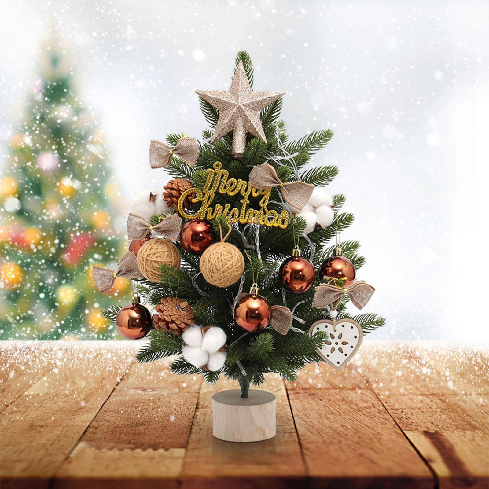 

Artificial Christmas Tree for Table, Decoration with Balls,