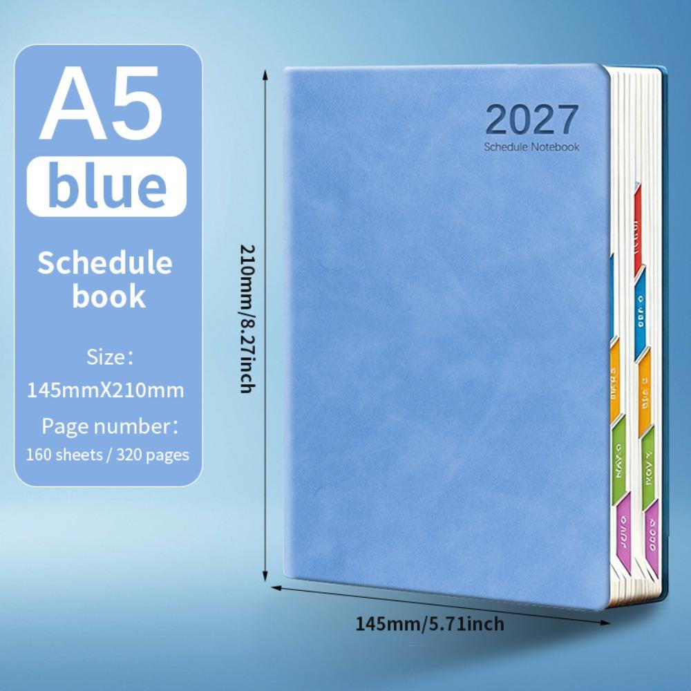 Portable A5 2027 Planner with Monthly & Weekly Plan Pages 365 Days Agenda Book Efficiency Schedule Notebook School Office