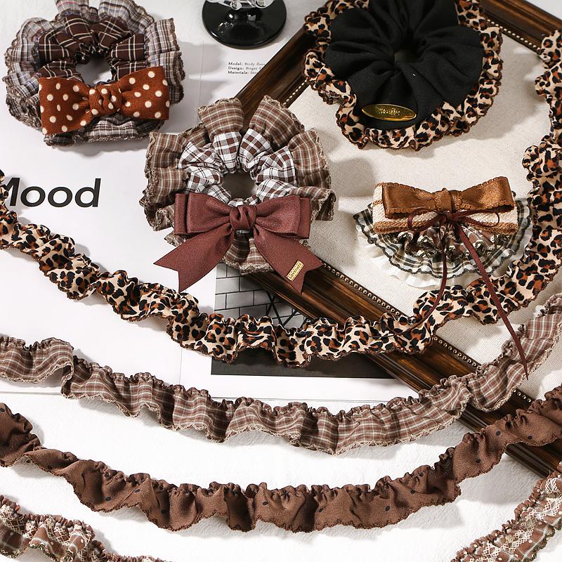 Lace Ruffle Plaid Ribbon Hat & DIY Hair Accessories: Leopard Print, Polka Dot, Silk Bow