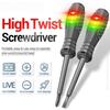 2pcs Slotted Phillips Electrician Screwdriver 12-220v Voltage Tester Pen Ac Dc Induction Insulated Electrical Test Pen Tool