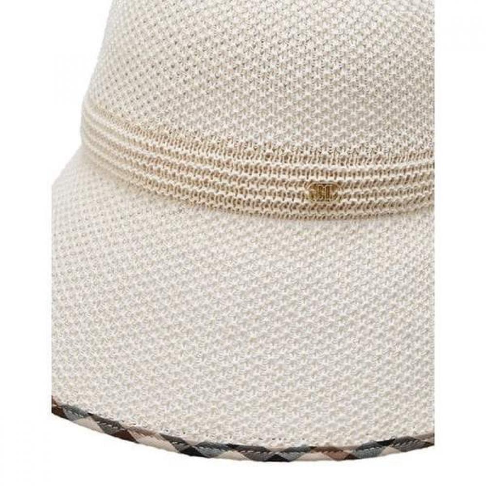 Daks White Rafia Check Contrast Floppy Hat E149w1