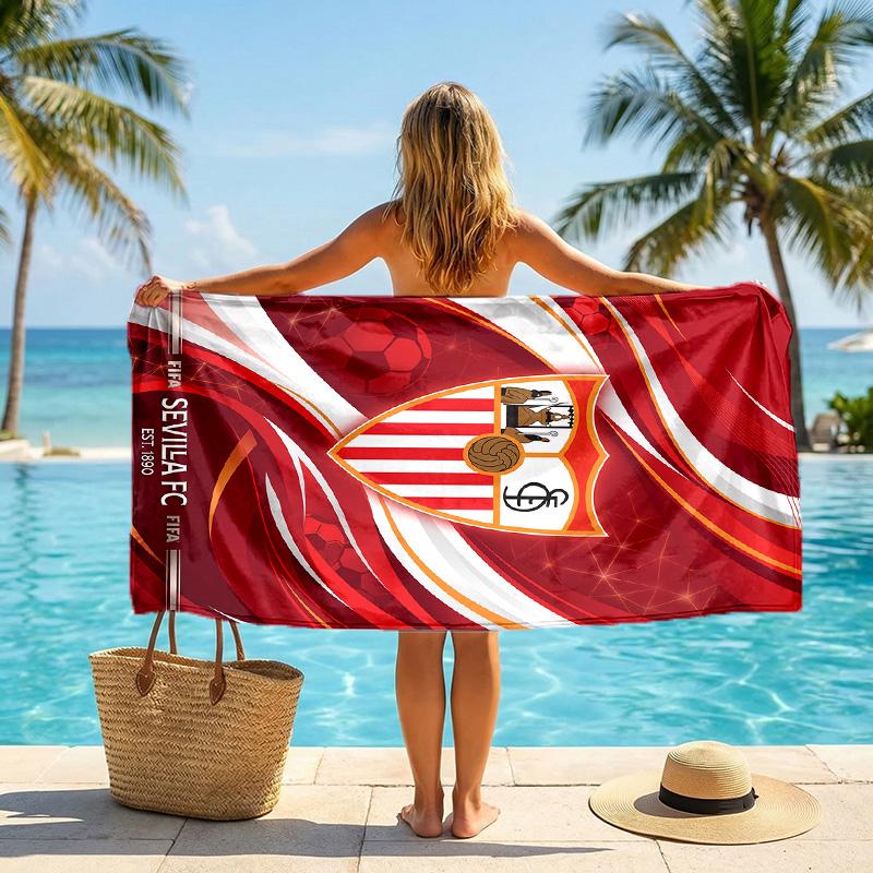 Sevilla FC print Quick Dry Beach Towel Microfiber Absorbent Portable Travel Swimming Towel