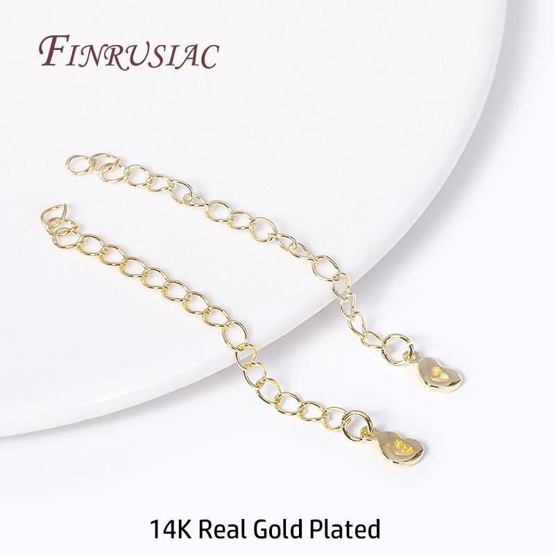 18K Gold Plated Brass Metal Extension Chains Bracelet Necklace Extend Tail Chains Connectors DIY Jewelry Making Findings