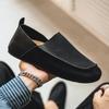 Men’s Retro Moccasins Shoes Fashion Casual Slip On Flats Driving Shoes Black Khaki Wide Head Shoes Plus Size