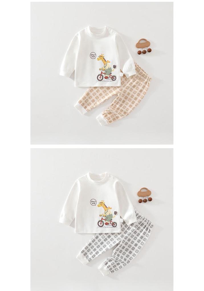 Giraffe Baby Suit: Spring/Summer Children's Home Wear Set, Boys' Spring/Autumn Clothing, Autumn Pants