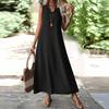 Summer Sleeveless Long V-Neck Elegant Dress Women's Fashion Ankle-Length Maxi Dress