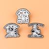 Cartoon Raccoon Alpaca Metal Brooch: Creative English Quote Badge for Clothing