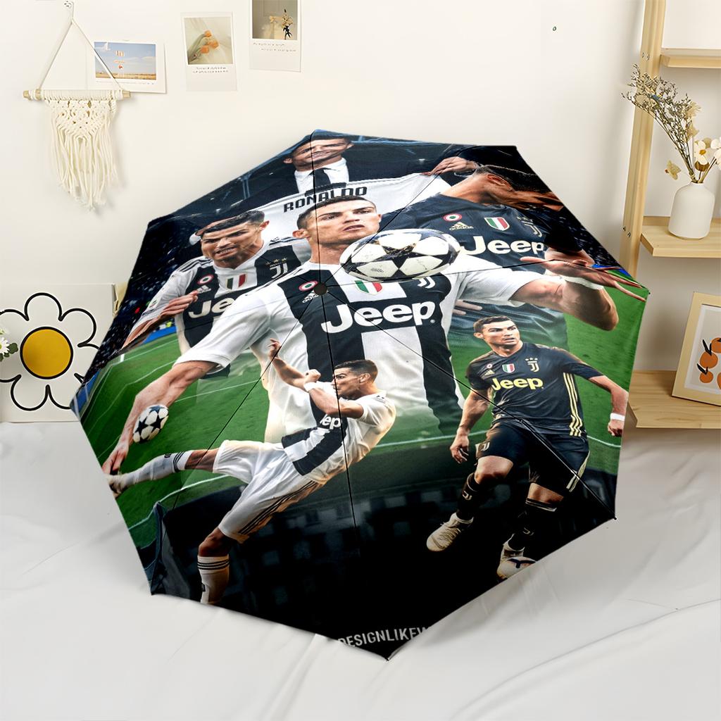 Cristiano Ronaldo Manchester Automatic Umbrella Compact 8-Rib Design Durable Plastic & Iron Perfect for Outdoor Adventures Outdoor Accessory