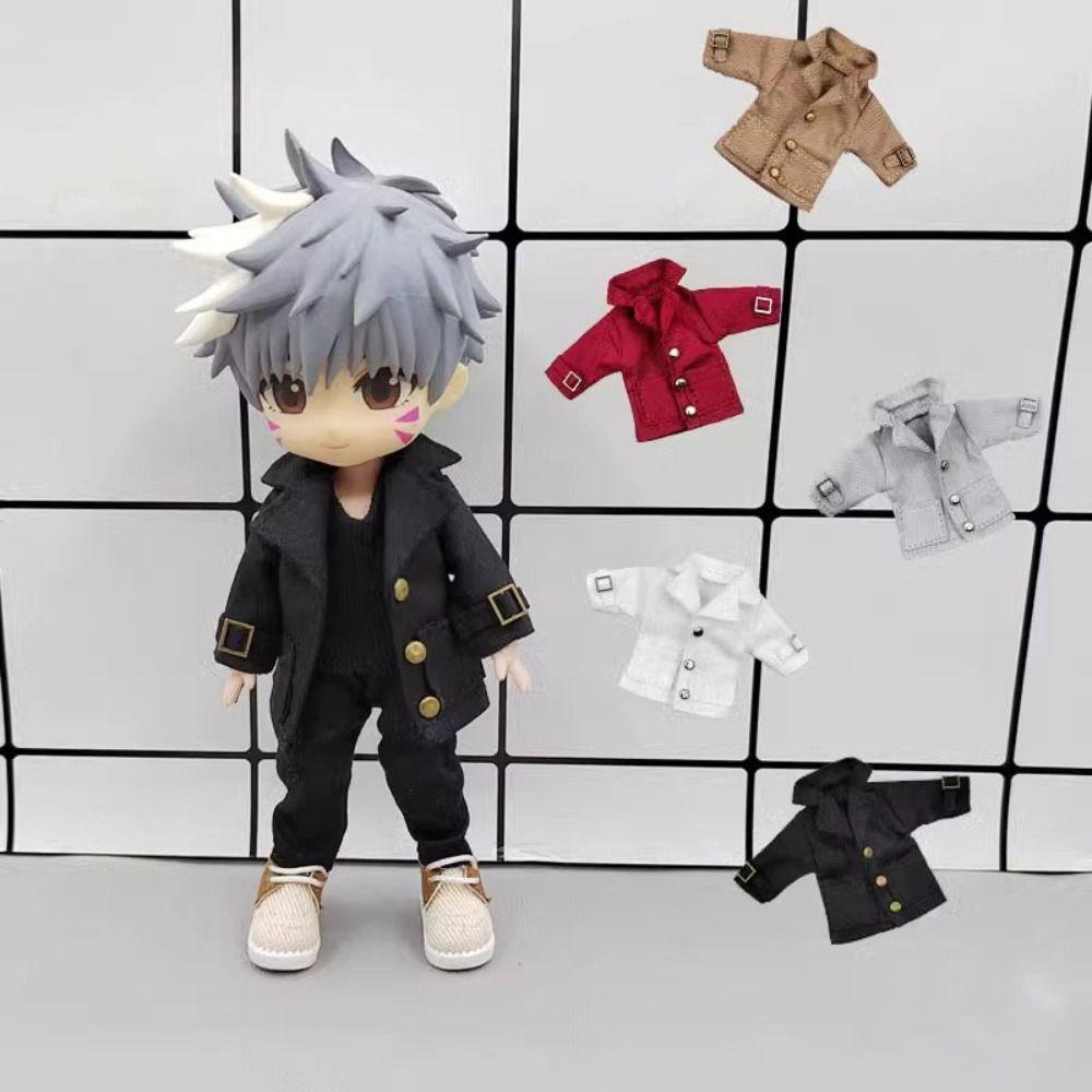 

Повсякденне вітрозахисне пальто, модне пальто з довгими рукавами, OB11 BJD ляльки/ 1/11 1/12 BJD лялька чорний