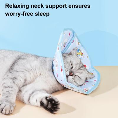 Cat Cone Collar, Adjustable Cat Recovery Cone, Cute Animal Print, Waterproof Padded Cone Collar for Cats Puppies Post-Surgery Anti-Licking Wound