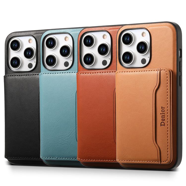 Denior Applicable iPhone11ProMax Magnetic Mobile Phone Leather Case Insert Card Separation Case 7/8Plus Mobile Phone Case