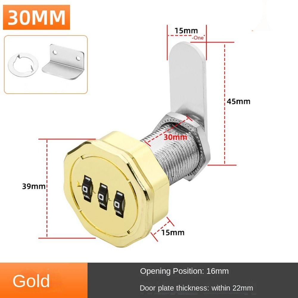 3 Digital Code Combination Lock Cupboard Drawer Cabinet Mailbox Password Locker Furniture Anti-theft Security Zinc Alloy Lock