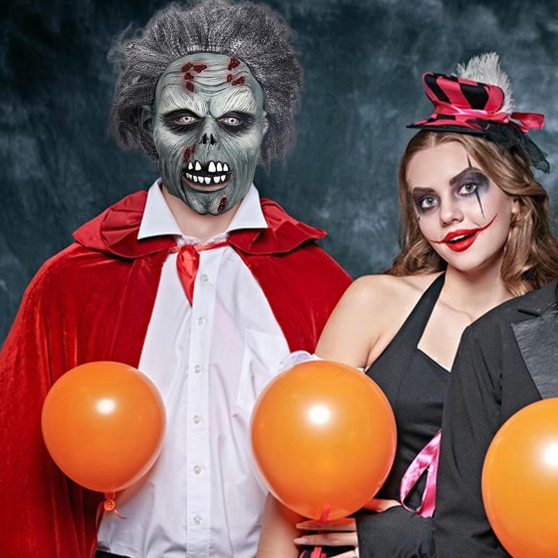Zombie Face Cover Horror Headgear Toys Latex Halloween Scary Masque Creepy Face Cover Cosplay Costume for Party Props