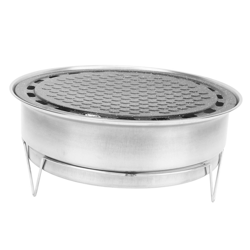 Charcoal Barbecue Grill Portable Multifunction BBQ Grill Stove with Stone Baking Pan for Outdoor