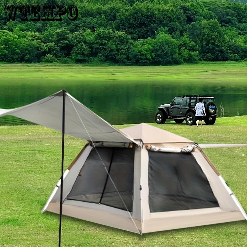 Große Zelt- und Baldachin-Kombination für 5–8 Personen, schnell aufzubauen und einziehbar, inkl. tragbarer Aufbewahrungstasche, Metallrahmen, weiß – ideal für den Innenhof