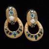 Vintage Rhinestone Earrings Women Elegant Luxury Matte Bracelet Jewelry Set Retro Style Fashion Accessories