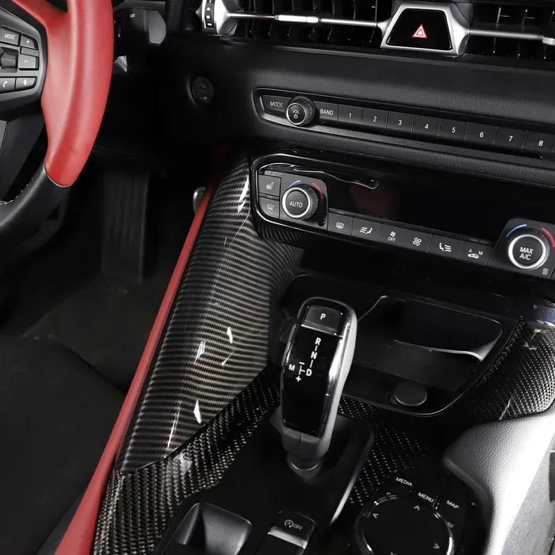 For Toyota GR Supra A90 MK5 -26 ABS Carbon Fiber Car Central Console Gear Shift Side Panel Trim Cover Interior Accessories