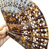 Handmade Macrame Folding Fan with Openwork Carving, Imitation Hat Design, Riveted, 20 cm Length