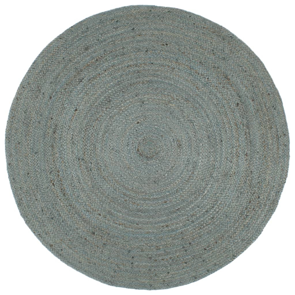 Vidaxl Handmade Jute Rug, Round, 210 Cm, Olive Green
