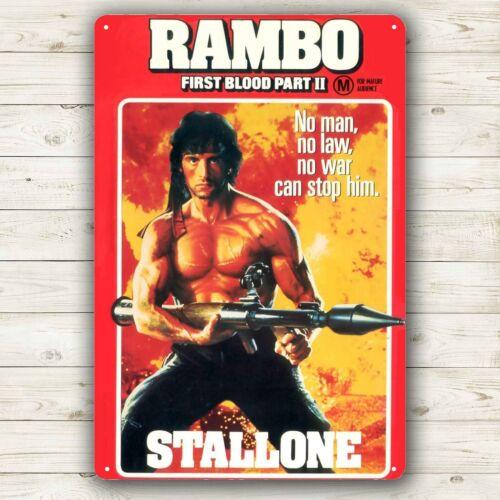 First Blood Sylvester Movie Metal Poster Tin Sign 20x30cm Plaquealuminum aluminum 20x30cm