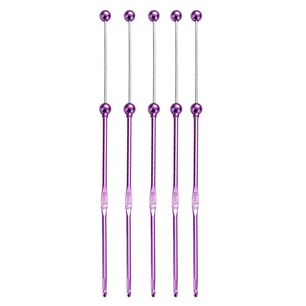 Set 5 Croșete Metalice Mărgele Lucrate Manual Acul de Croșetat Lucrat Manual Acul de Tricotat Lucrat Manual pentru Croșetat Tricotat