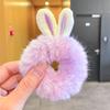 Cheapest Rabbit Ears Elastic Hair Bands Girls Women Fur Fluffy Hair Rings Imitation Rabbit Fur Plush Scrunchies Hair Accessories