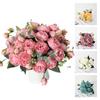 Highquality Artificial Flowers Fake Roses Bunche Bouquet Vibrant No Fading Decorative Arrangement