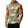 Mens Sleeveless Hoodie Camouflage Pattern Drawstring Hooded Vest with Kangaroo Pocket Relaxed Fit Sportswear Top