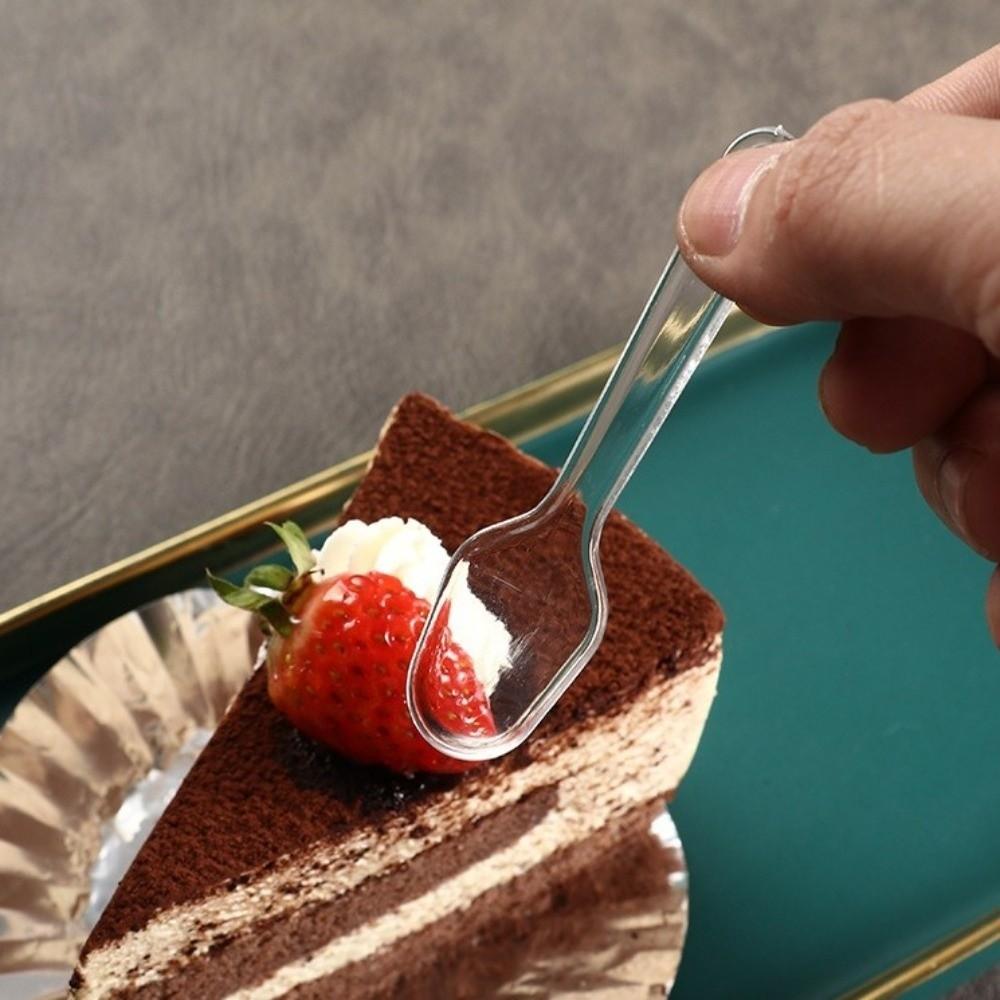 500 Stück Einweg-Plastiklöffel Klar Einweg-Verpackter Löffel Geburtstagsfeier