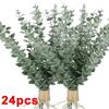 12/36pcs Green Artificial Eucalyptus Stems Fake Plants Eucalyptus Leaves Branches Flower Bouquet Wedding Christmas Party Decor
