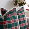 Christmas Plaid Throw Pillow Covers 18x18 Inch Vintage Farmhouse Winter Square Cushion Case for Living Room Couch Sofa Bed