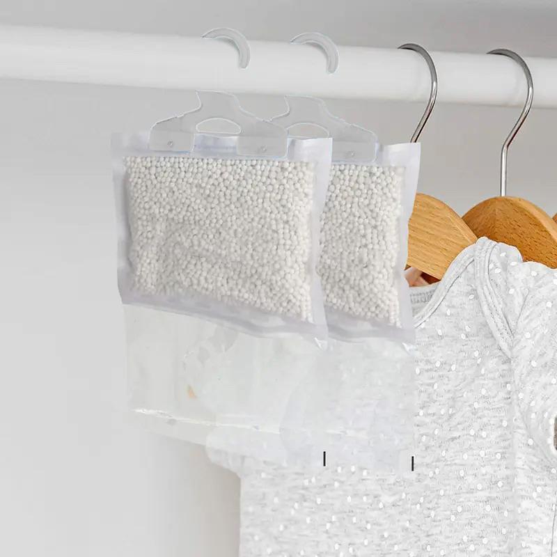 1-10Pcs Reusable Moisture Absorber Bags Empty Bag With Hook Hanging Dehumidifier Bags For Room Wardrobe, Bathroom, Basement
