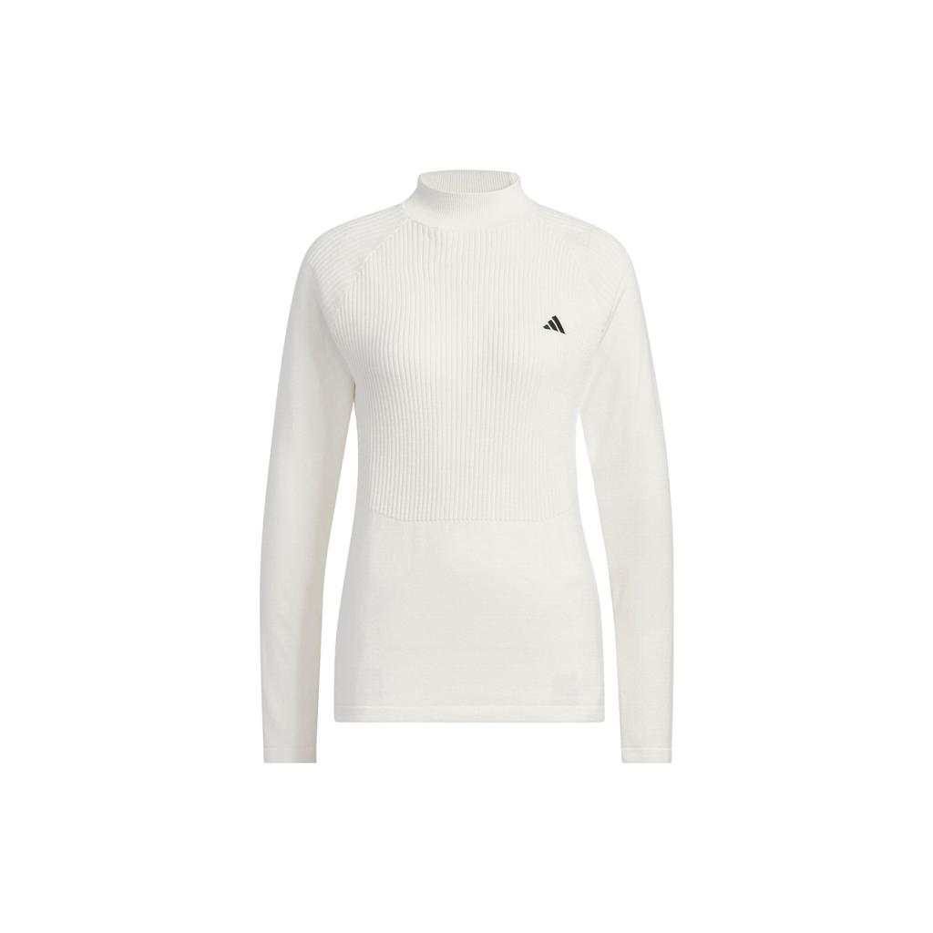 adidas Two-In-One Polo Shirt And Vest Color Block Logo Long Sleeve Knit Top Women Tops White HZ6037