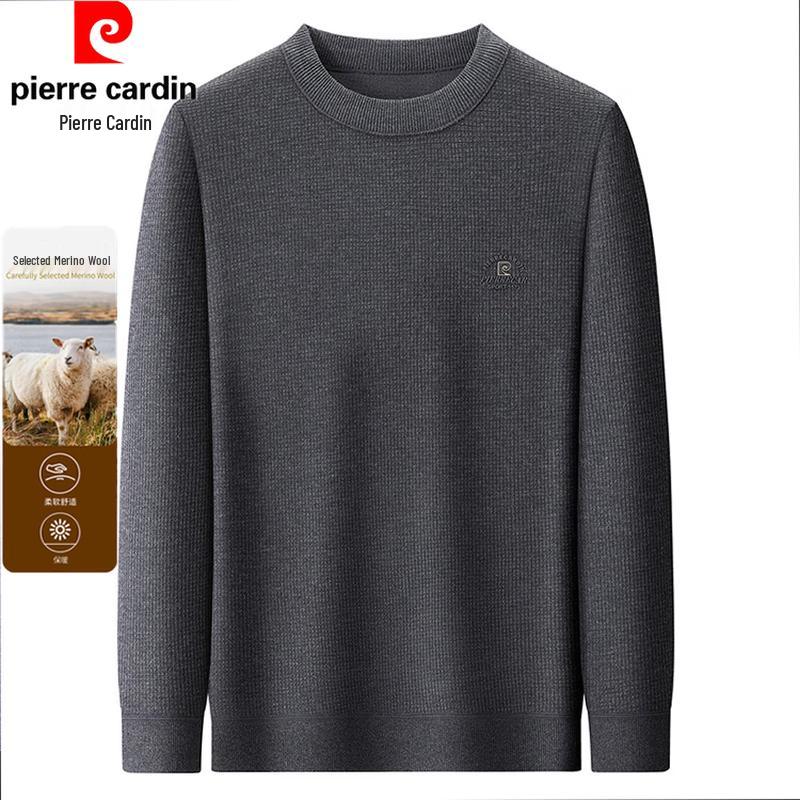 Pierre Cardin Men's Thickened Wool-Blend Crewneck Sweatshirt