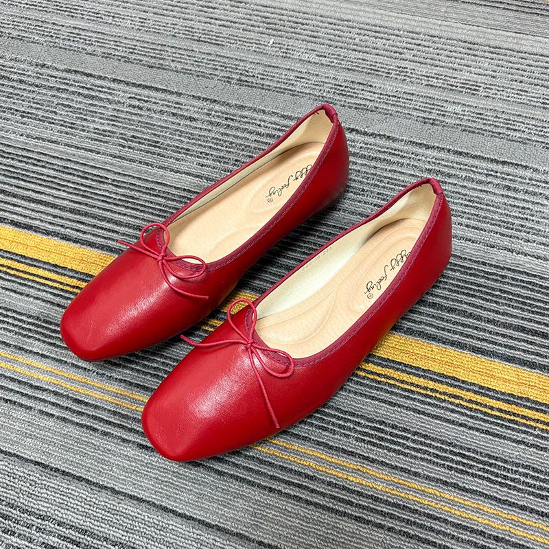 Fashion Fashion Butterfly-Knot Ladies Flats With Shoes Casual Female Soft Footwear Shallow Ballet Flats Slip On Shoes For Women