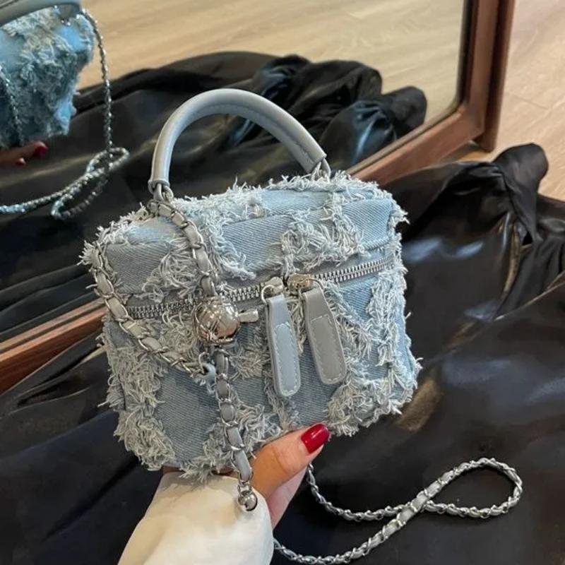Vintage denim mini bag for women, Y2K casual shoulder bags, Everyday bag, small handbag, phone bags, fashion retro style bags, small crossbody bag