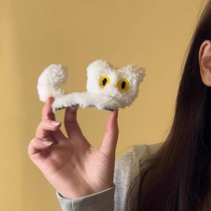 

Осень Зима Плюшевый Зажим для Волос Кошка Заколка Клешня для Женщин Милая Девушка Боковой Зажим Заколка Аксессуары для Волос белый