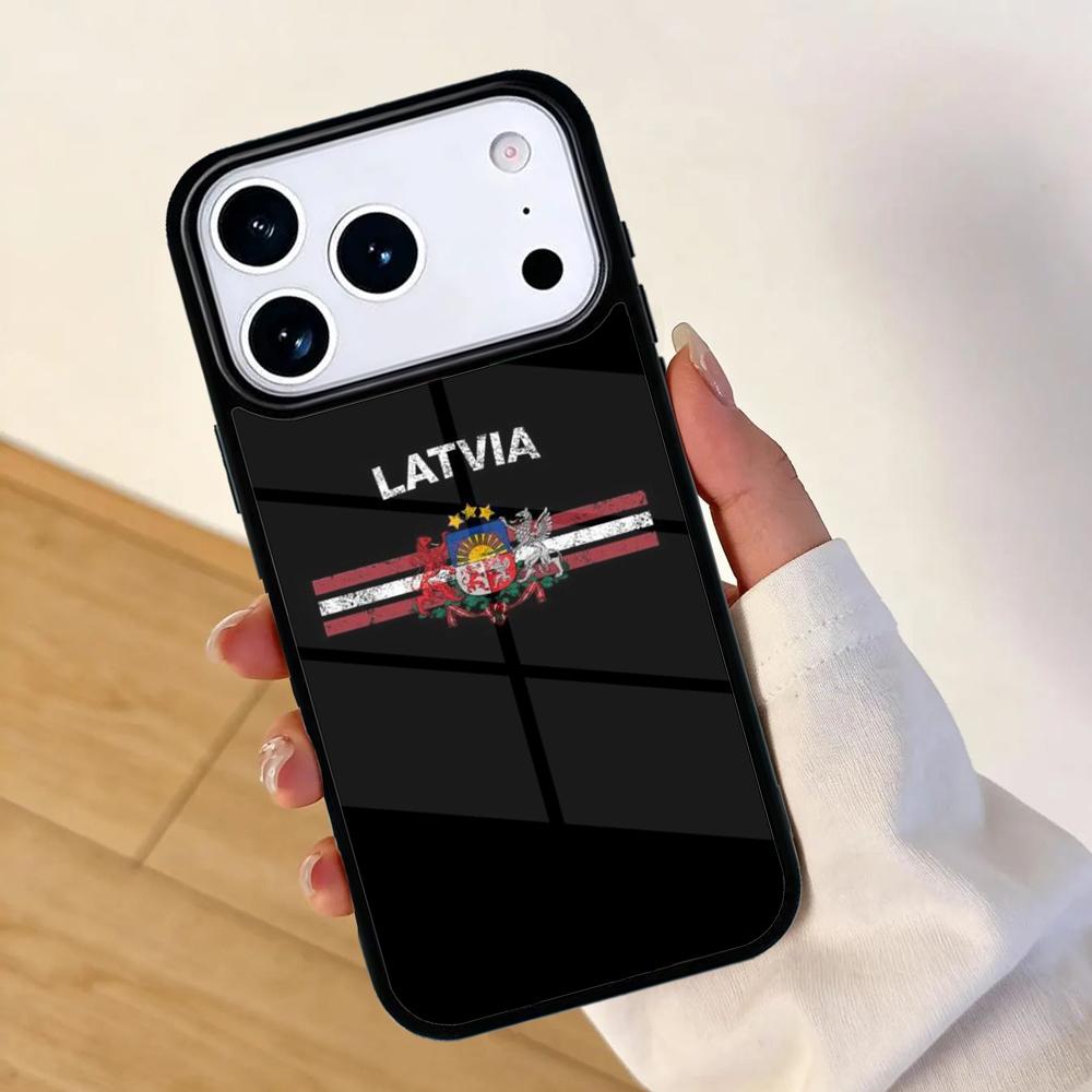 Lettland Flagge DRUCK Handyhülle für IPhone 17 AIR 16pro Max 15 14 13 12 11 Stoßfängerhülle