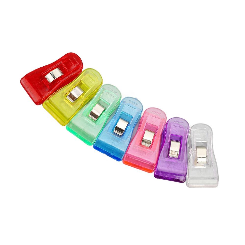 100 Pcs Plastic Colorful Clear Plastic Clip Colorful Transparent Plastic Clip Home Office