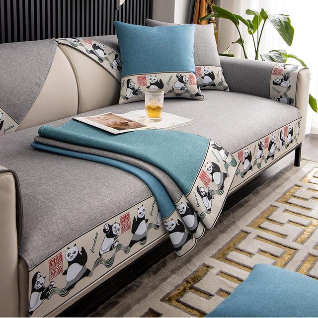 

Хлопковый льняной чехол для дивана, однотонный мультяшный чехол для дивана для гостиной, противоскользящий пылезащитный защитный чехол для мебели 45x45 pillowcase1 серый